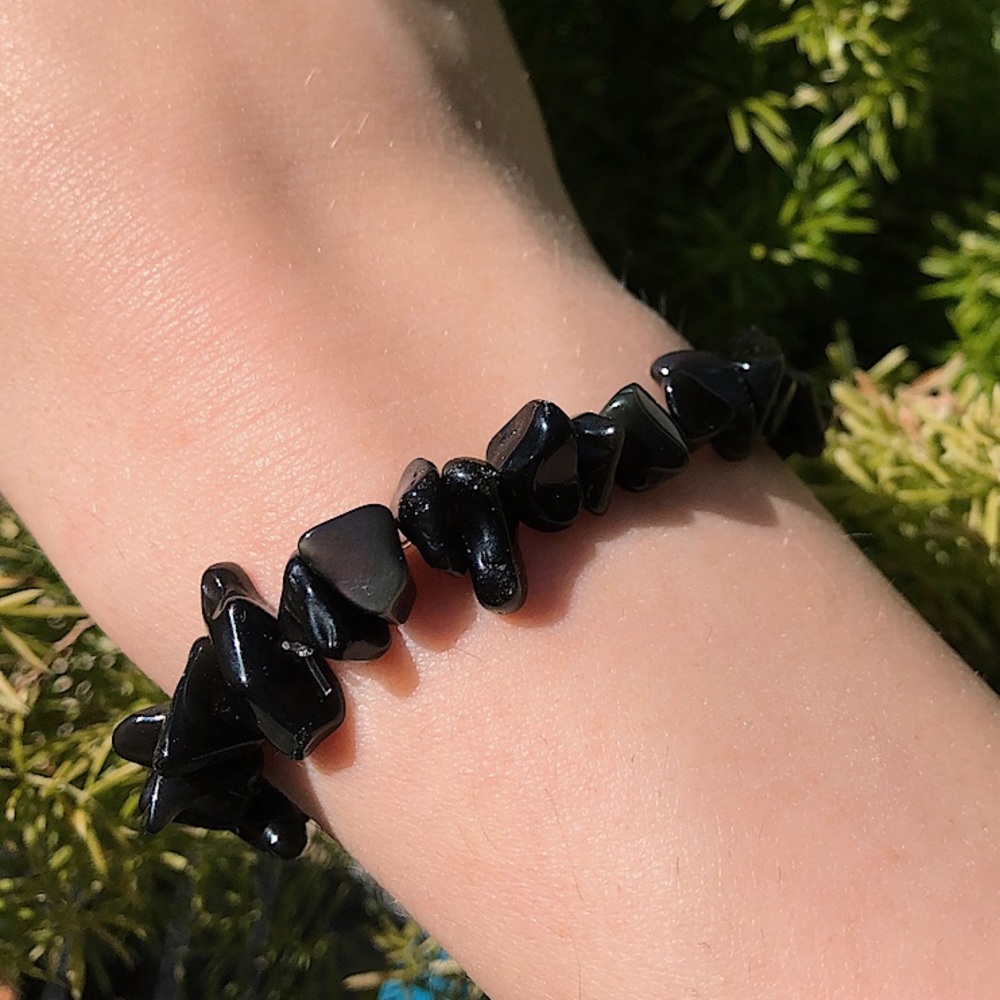 Tumbled Black Jasper Crystal Healing Bracel…